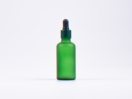 Grünglasflasche 50ml, mit Pipette grün-matt