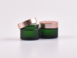 Grünglasdose, 50ml, mit Deckel rosé