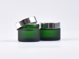 Grünglasdose 50 ml – Deckel Silber