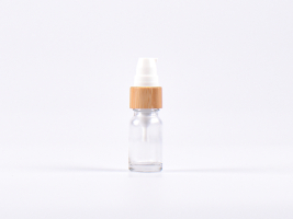 Klarglasflasche 10ml, mit Lotionspumpe Bambus