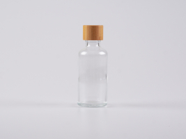 Klarglasflasche 50ml, mit Bambusdeckel