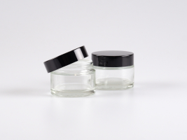 Klarglasdose 50ml, mit Deckel schwarz