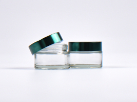 Klarglasdose 30ml, Deckel grün
