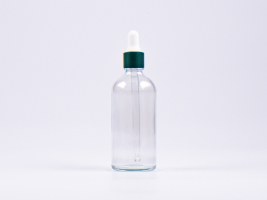Klarglasflasche 100ml, mit Pipette grün-matt
