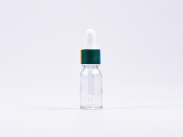 Klarglasflasche 10ml, mit Pipette grün-matt
