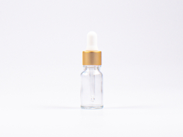 Klarglasflasche 10ml, mit Pipette gold