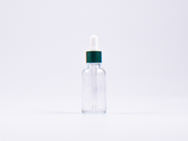 Klarglasflasche 30ml, mit Pipette grün-matt