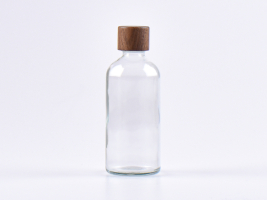 Klarglasflasche 100ml, mit Schraubverschluss Walnut
