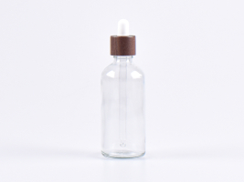 Klarglasflasche 100ml, mit Pipette Walnut