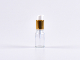 Klarglasflasche 10ml, mit Lotionspumpe Aluminium, 4 Color