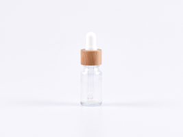 Klarglasflasche 10ml, mit Pipette Bambus