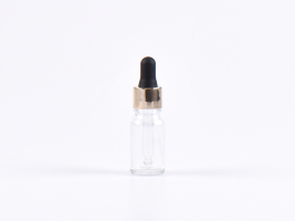 Klarglasflasche 10ml, mit Pipette gold