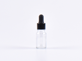 Klarglasflasche 10ml, mit Pipette schwarz