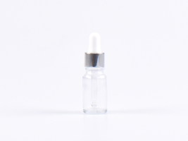 Klarglasflasche 10ml, mit Pipette silber-glanz