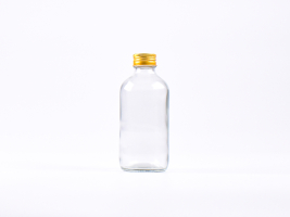 Klarglasflasche 250ml, mit Schraubverschluss Aluminium