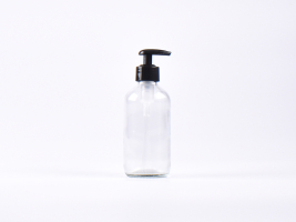 Klarglasflasche 250ml, mit Dispenser schwarz
