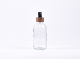 Klarglasflasche 250ml, mit Zerstäuber Walnut