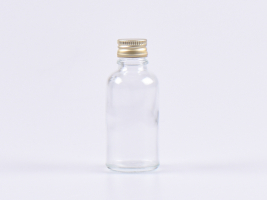 Klarglasflasche 30ml, mit Aludeckel