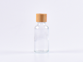 Klarglasflasche 30ml, mit Tropfmontur Bambus