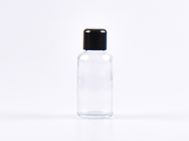 Klarglasflasche 30ml, mit Schraubverschluss schwarz