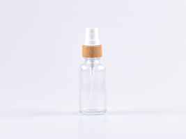 Klarglasflasche 30ml, mit Zerstäuber Bambus