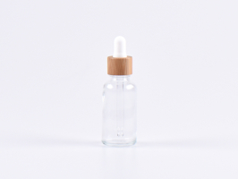 Klarglasflasche 30ml, mit Pipette Bambus