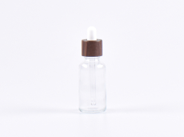 Klarglasflasche 30ml, mit Pipette Walnut