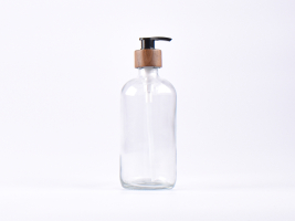 Klarglasflasche 500ml, mit Dispenser Walnut