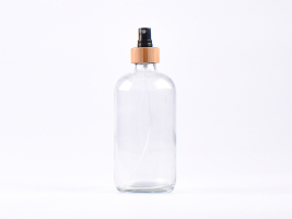 Klarglasflasche 500ml, mit Zerstäuber Bambus
