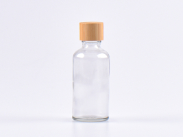 Klarglasflasche 50ml, mit Tropfmontur Bambus