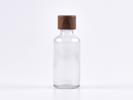 Klarglasflasche 50ml, mit Schraubverschluss Walnut