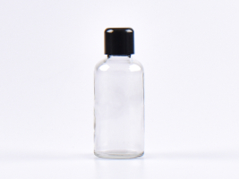 Klarglasflasche 50ml, mit Tropfmontur schwarz