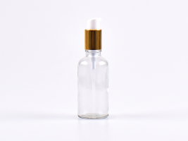 Klarglasflasche 50ml, mit Lotionspumpe Aluminium, 4 Color