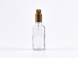 Klarglasflasche 50ml, mit Zerstäuber Aluminium, 4 Color
