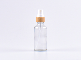 Klarglasflasche 50ml, mit Zerstäuber Bambus