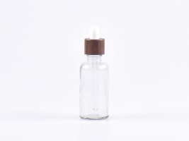 Klarglasflasche 50ml, mit Pipette Walnut
