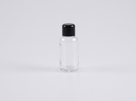 Klarglasflasche 30ml, mit Tropfmontur schwarz