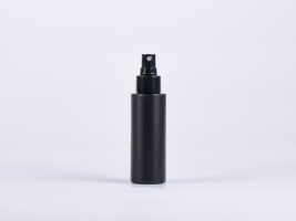 Flasche "Tara" 100ml, matt-schwarz, mit Zerstäuber weiss/schwarz