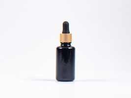 MIRON Violettglasflasche 30ml, mit Pipette gold