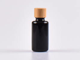 MIRON Violettglasflasche 30ml, mit Schraubverschluss Bambus