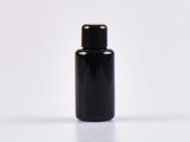 MIRON Violettglasflasche 30ml, mit Schraubverschluss Schwarz
