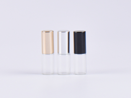 Mini Roll-On-Flasche, gold/silber/schwarz, Glas, 3ml