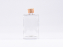 Klarglasflasche "Miro" 100ml, mit Schraubverschluss Bambus