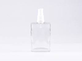 Klarglasflasche "Miro" 100ml, mit Lotionspumpe Kunststoff