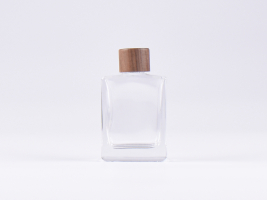 Klarglasflasche "Miro" 50ml, mit Schraubverschluss Walnut