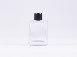 Klarglasflasche "Miro" 50ml, mit Schraubverschluss schwarz