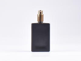 Schwarzglasflasche "Miro" 100ml, mit Zerstäuber Aluminium, 4 Color