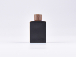 Schwarzglasflasche "Miro" 50ml, mit Schraubverschluss Walnut