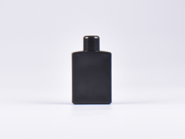 Schwarzglasflasche "Miro" 50ml, mit Schraubverschluss schwarz