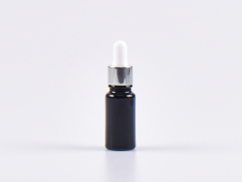 MIRON Violettglasflasche 10ml, mit Pipette silber-glanz
